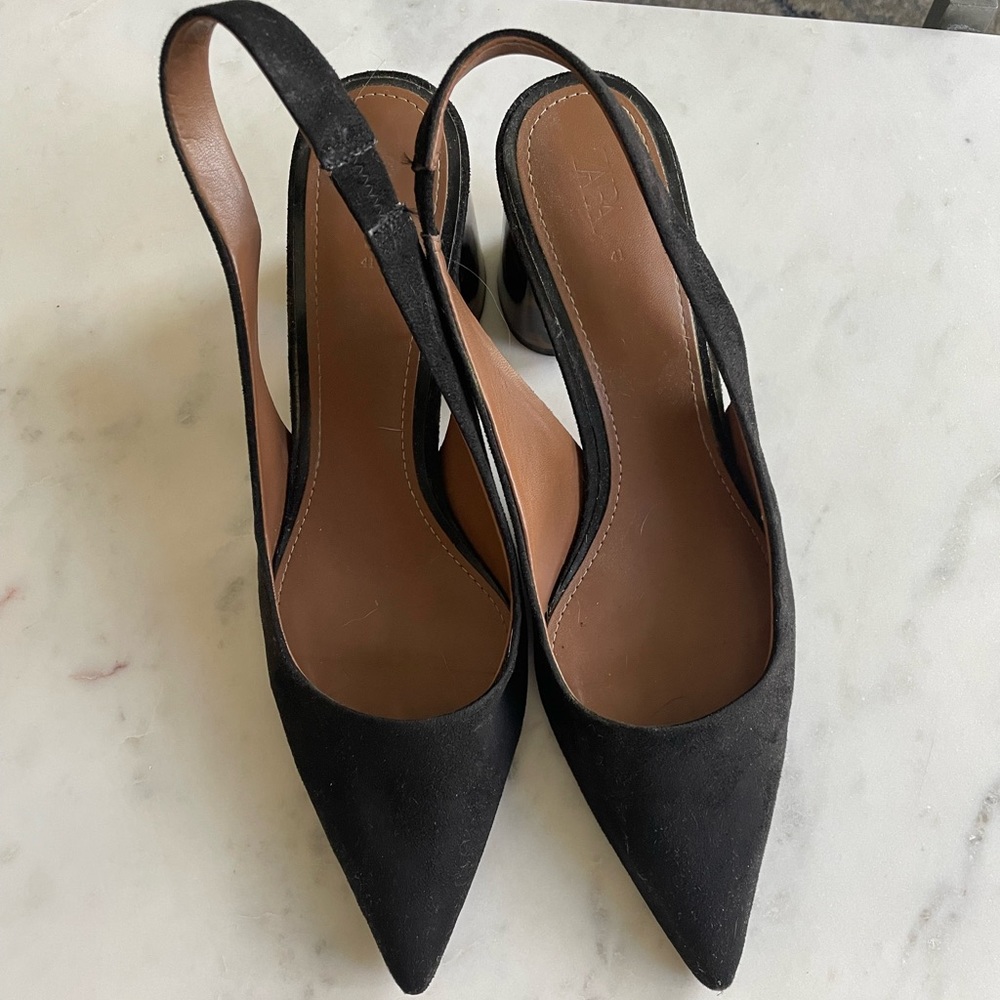 Zara Sling Back Tortoise Block Heels EU 41/US 10